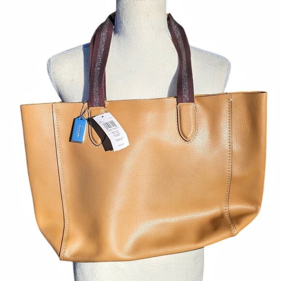 Coach 58660 Derby Tote Pebble Leather Shoulder Bag Latte NWT - Picture 8 of 13